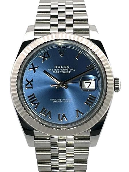 Rolex Datejust 41 Blau Römisch 126334 aus 2021 ungetragen Jubile-Band