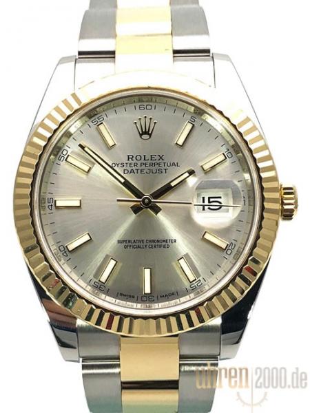 Rolex Datejust 41 Edelstahl Gelbgold 126333 Silber aus 2017 LC100