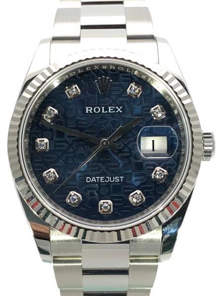 Rolex Datejust 36 Oystersteel Weißgold Ref. 126234 Blau Jubile Diamant, M126234-0012