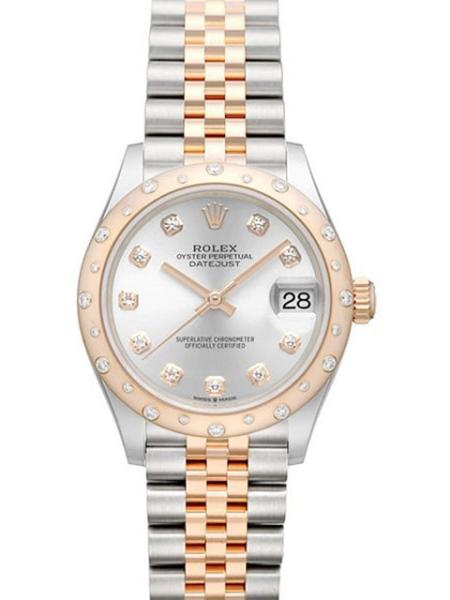 Rolex Datejust 31 Oystersteel Everose-Gold Diamant 278341RBR Silber Diamant Jubile-Band
