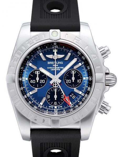Breitling Chronomat 44 GMT AB042011.C852.200S.A20D.2 Zifferblatt Blackeye-Blau Ocean Racer Kautschukband Schwarz